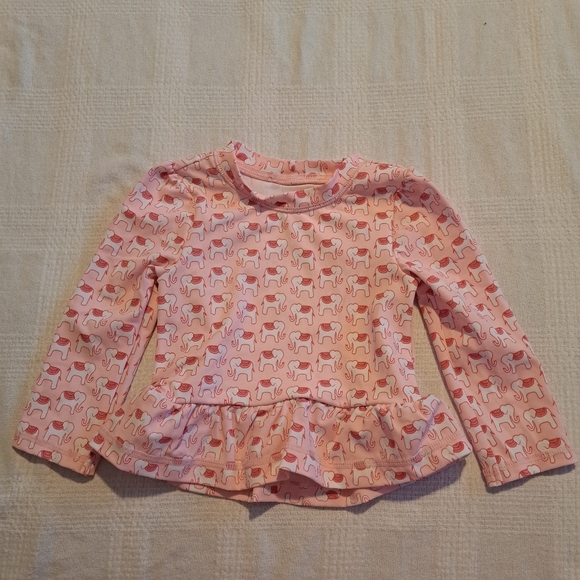 Janie and Jack girls size 6-12 months long sleeve rash guard elephant design EUC - Picture 1 of 5